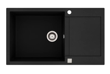 Lavabo Saturn 860 Køkkenvask 86x50cm med afsætningsbakke m/krom strainer, Nedfældning